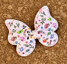 Load image into Gallery viewer, Wildflowers Butterfly Glitter Layered Leatherette Bow
