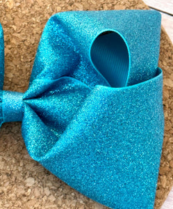 Turquoise Glitter JUMBO bow