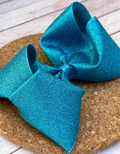 Load image into Gallery viewer, Turquoise Glitter JUMBO bow
