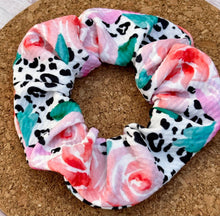 Load image into Gallery viewer, Cheetah Roses Scrunchie
