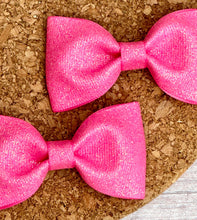 Load image into Gallery viewer, Hot Pink Glittered Ribbon Piggies Set
