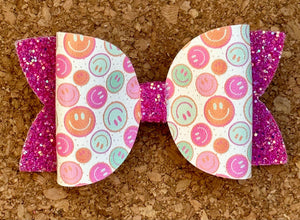 Smileys Layered Leatherette Bow