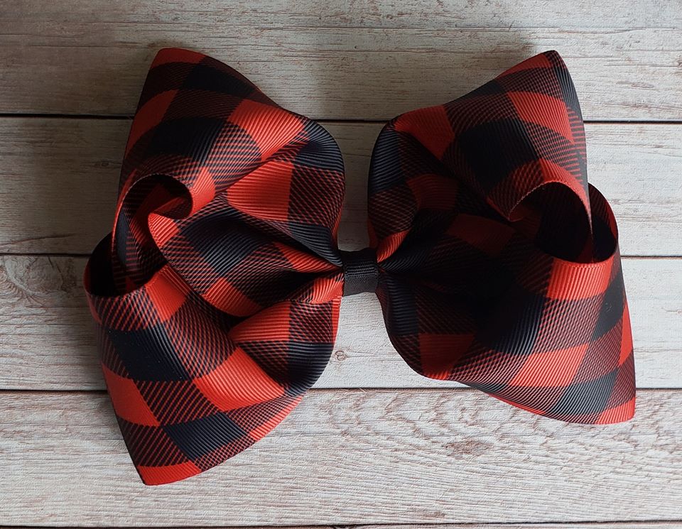 Red and Black Plaid JUMBO bow
