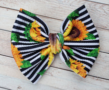 Load image into Gallery viewer, Sunflower Stripes Fabric Bow
