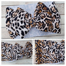Load image into Gallery viewer, Brown Leopard Bow Headwrap
