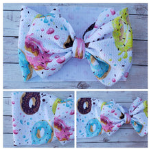 Load image into Gallery viewer, Drippy Donuts Bow Headwrap
