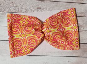 Pink and Orange Tie Dye Mama Wide Headband