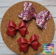 Load image into Gallery viewer, Autumn Leaves Glitter Layered Leatherette Bow
