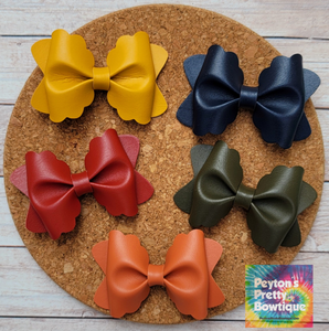 Forest Butter Layered Leatherette Piggies Bow
