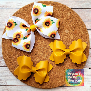 Mustard Butter Layered Leatherette Piggies Bow