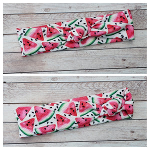 Watermelon Slices Mama Skinny Knot Headband