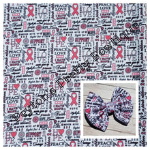 Load image into Gallery viewer, Breast Cancer Awareness Fabric Bow
