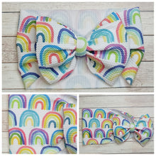Load image into Gallery viewer, Simple Rainbows Bow Headwrap
