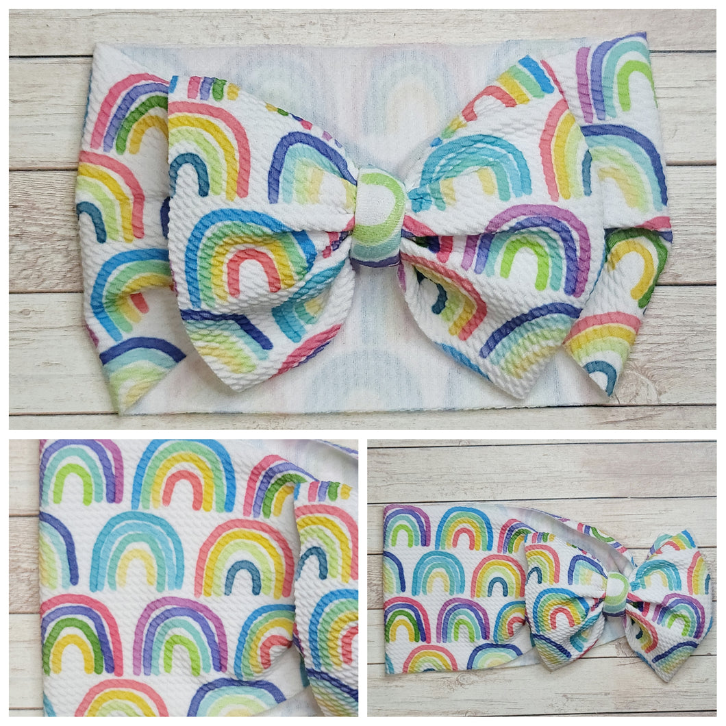 Simple Rainbows Bow Headwrap