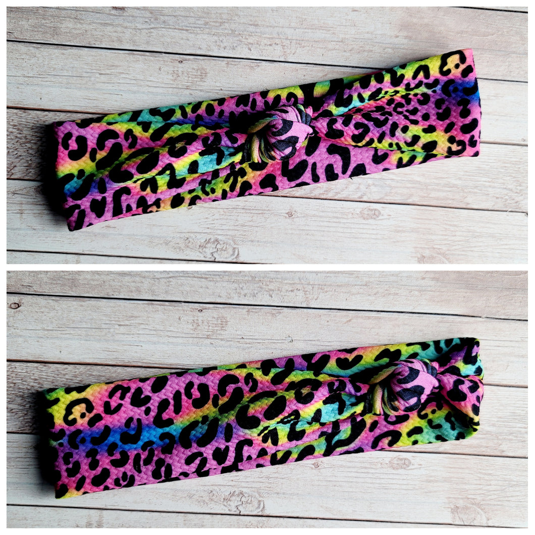 Neon Cheetah Mama Skinny Knot Headband