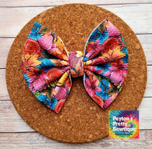 Load image into Gallery viewer, Vibrant Fall Flowers Fabric Bow
