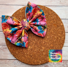 Load image into Gallery viewer, Vibrant Fall Flowers Fabric Bow
