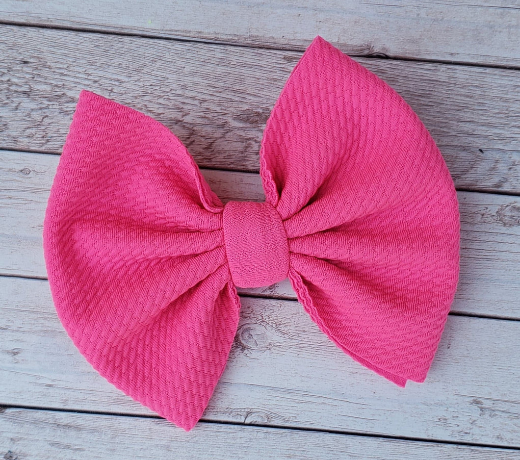 Bubblegum Pink Solid Fabric Bow