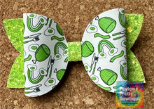 Load image into Gallery viewer, Green Breakfast Layered Leatherette Bow
