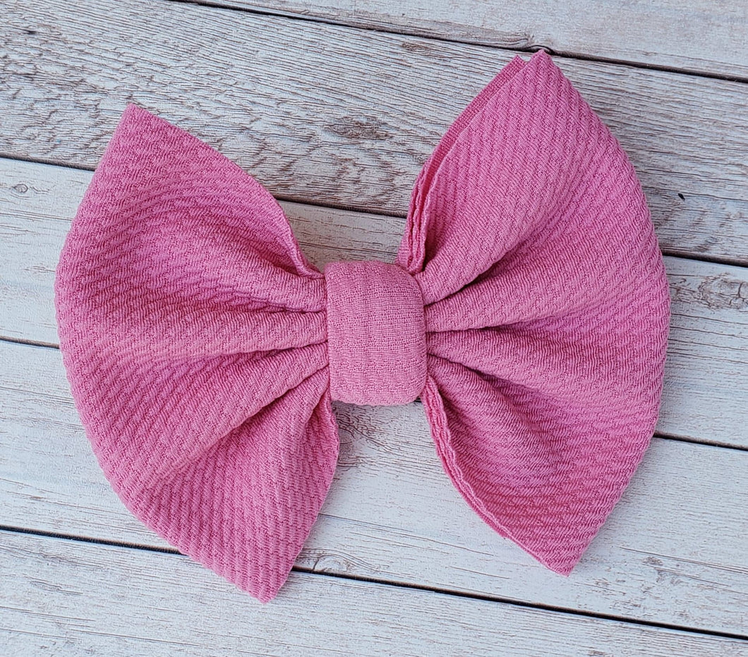 Pink Solid Fabric Bow